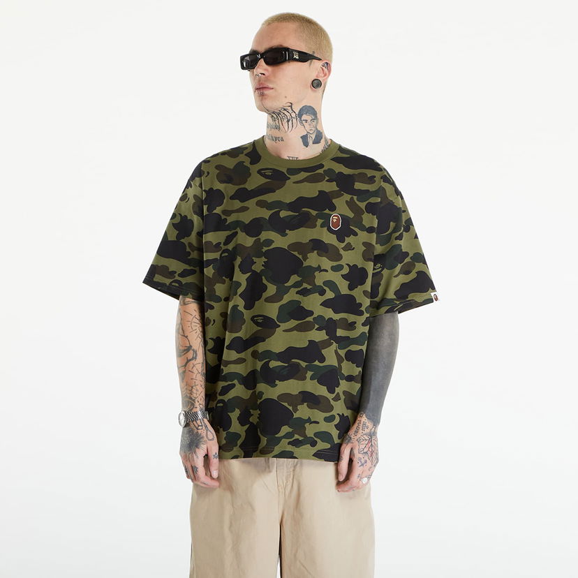 Majica kratkih rukava BAPE A BATHING APE 1St Camo One Point Tee リラックス Green Zelena | 001CSK301006M GRN