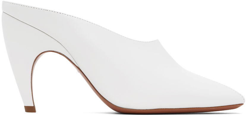 Tenisice i cipele Alaïa Sculptural Heel Leather Mules Bijela | AA3M083CK122