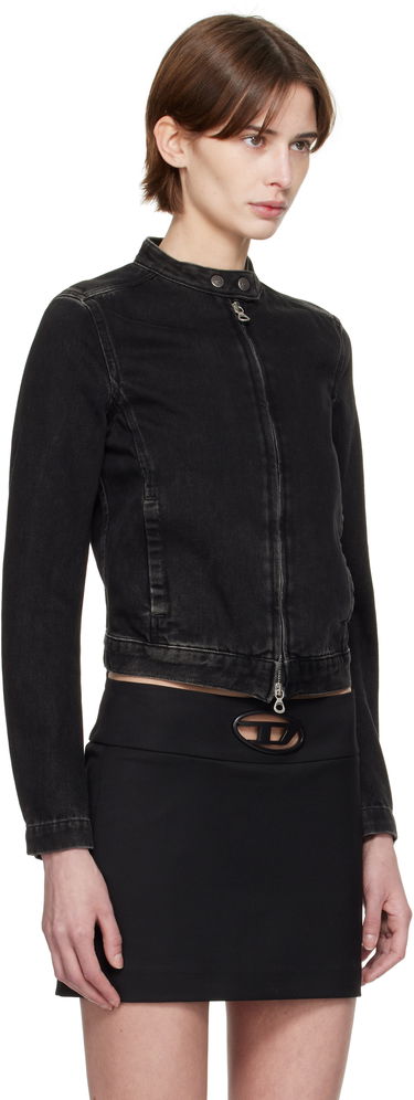 Jakna Diesel Diesel De-Morning Cropped Denim Jacket Crna | A13434 09I35, 1