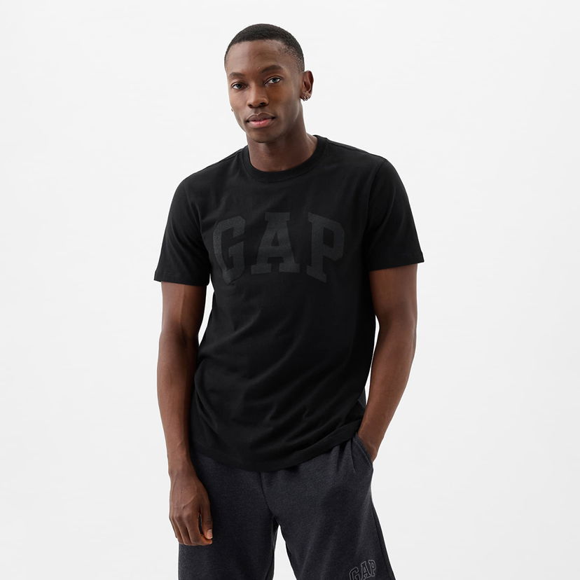 Majica kratkih rukava GAP Basic Logo Tee True Black V2 2 Crna | 856659-10