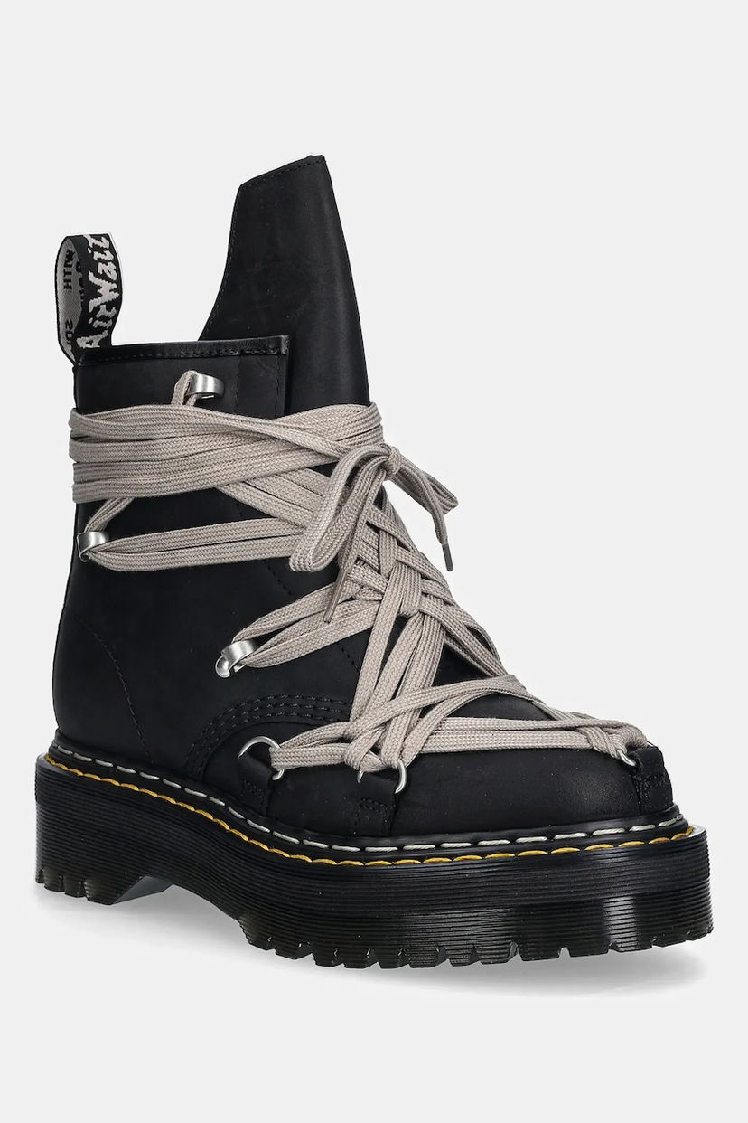 Tenisice i cipele Rick Owens Rick Owens DRKSHDW x Dr. Martens 1460 Quad Sole Megalace® Boot Crna | DW02E6812.8001