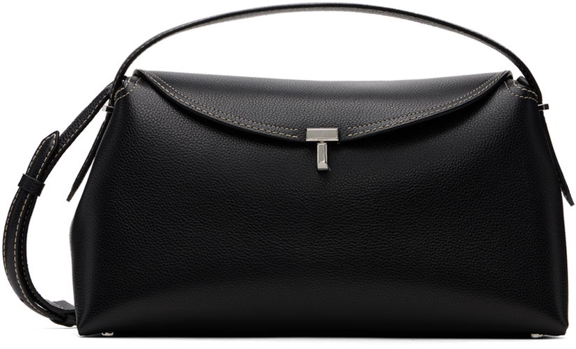 Tote bag TOTEME T-Lock Leather Shoulder Bag Crna | 234-WLGBG427-LE0030