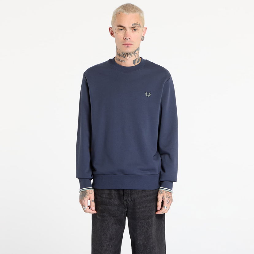 Dukserice Fred Perry Crew Neck Sweatshirt Tamnoplava | M7535 Z47