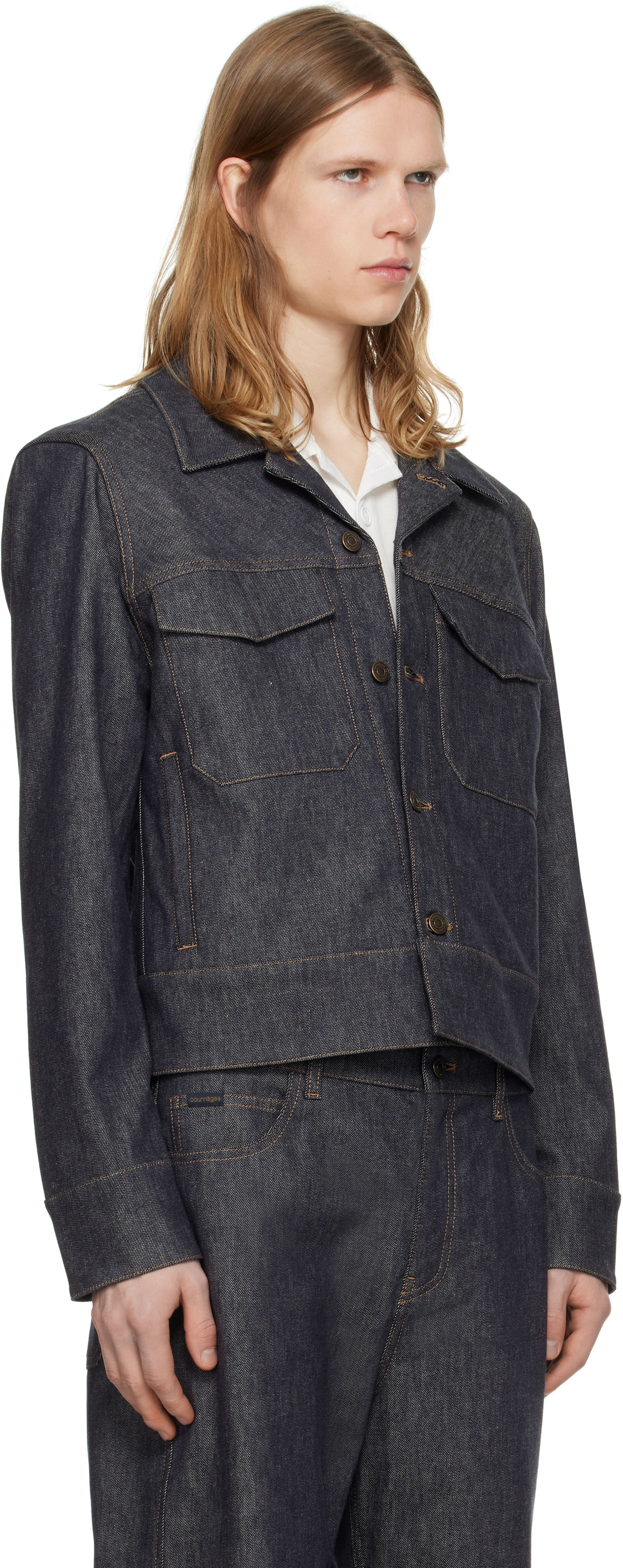 Jakna Courrèges Courrèges Utility Trucker Denim Jacket Plava | 125DBL250DE0035, 1