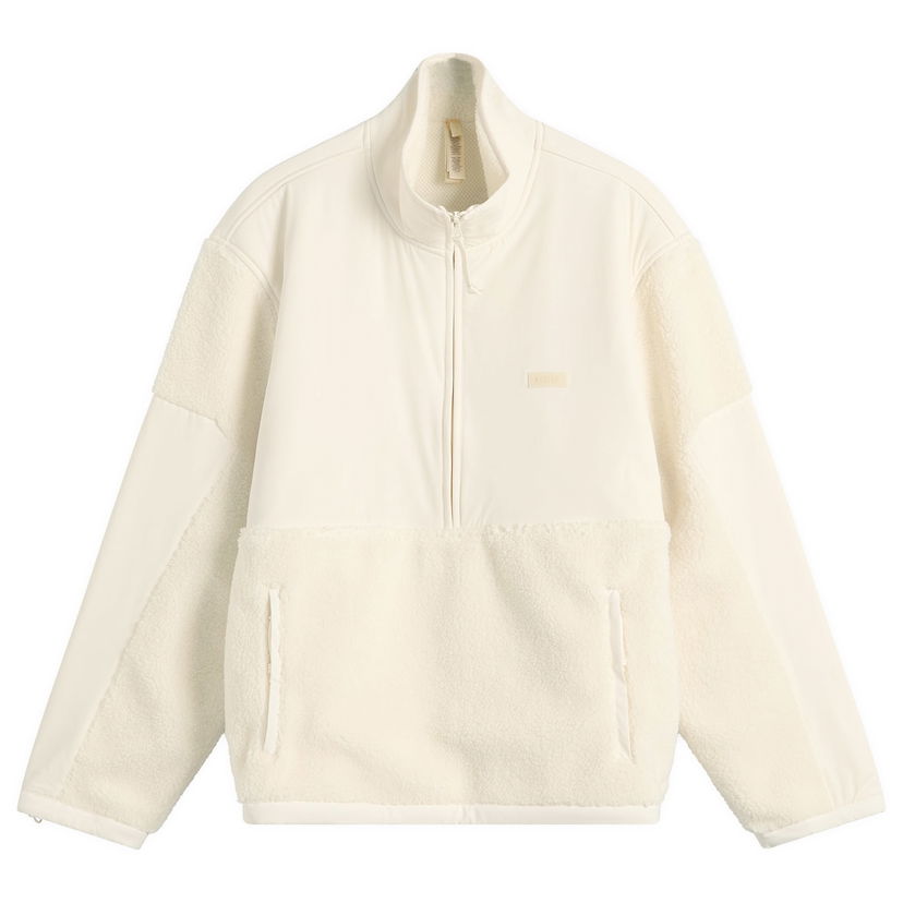 Dukserice SKIMS Teddy Fleece Half Zip High-Neck Pullover with Pockets Bijela | PL-PLO-9944W-ECU