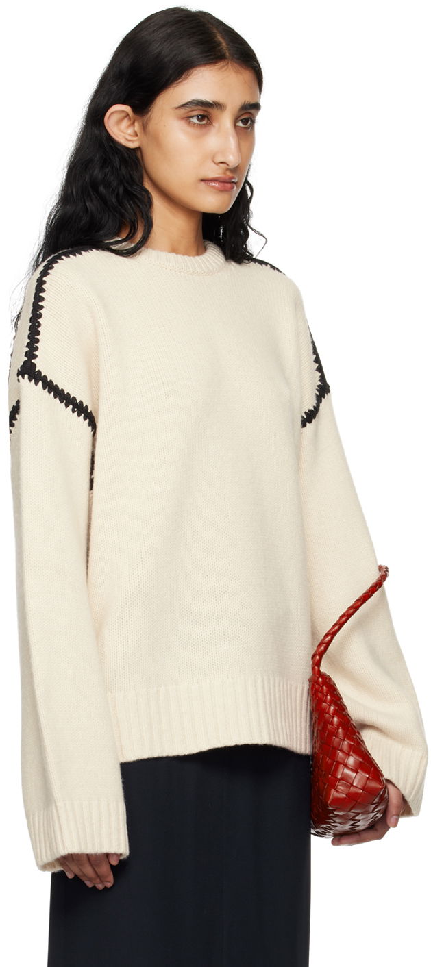 Džemper TOTEME Embroidered Sweater Bijela | 241-WRT1025-YA0004, 1