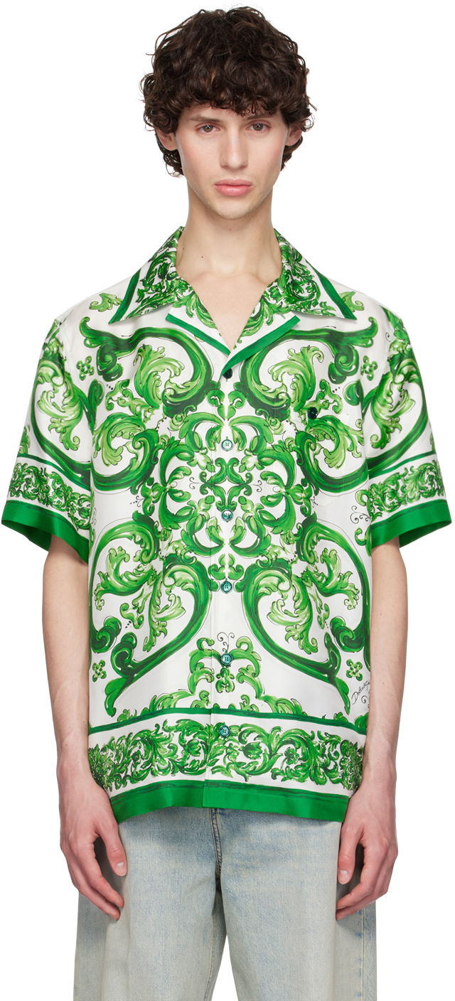 Košulja Dolce & Gabbana Print Shirt Zelena | G5JH9THI1S6