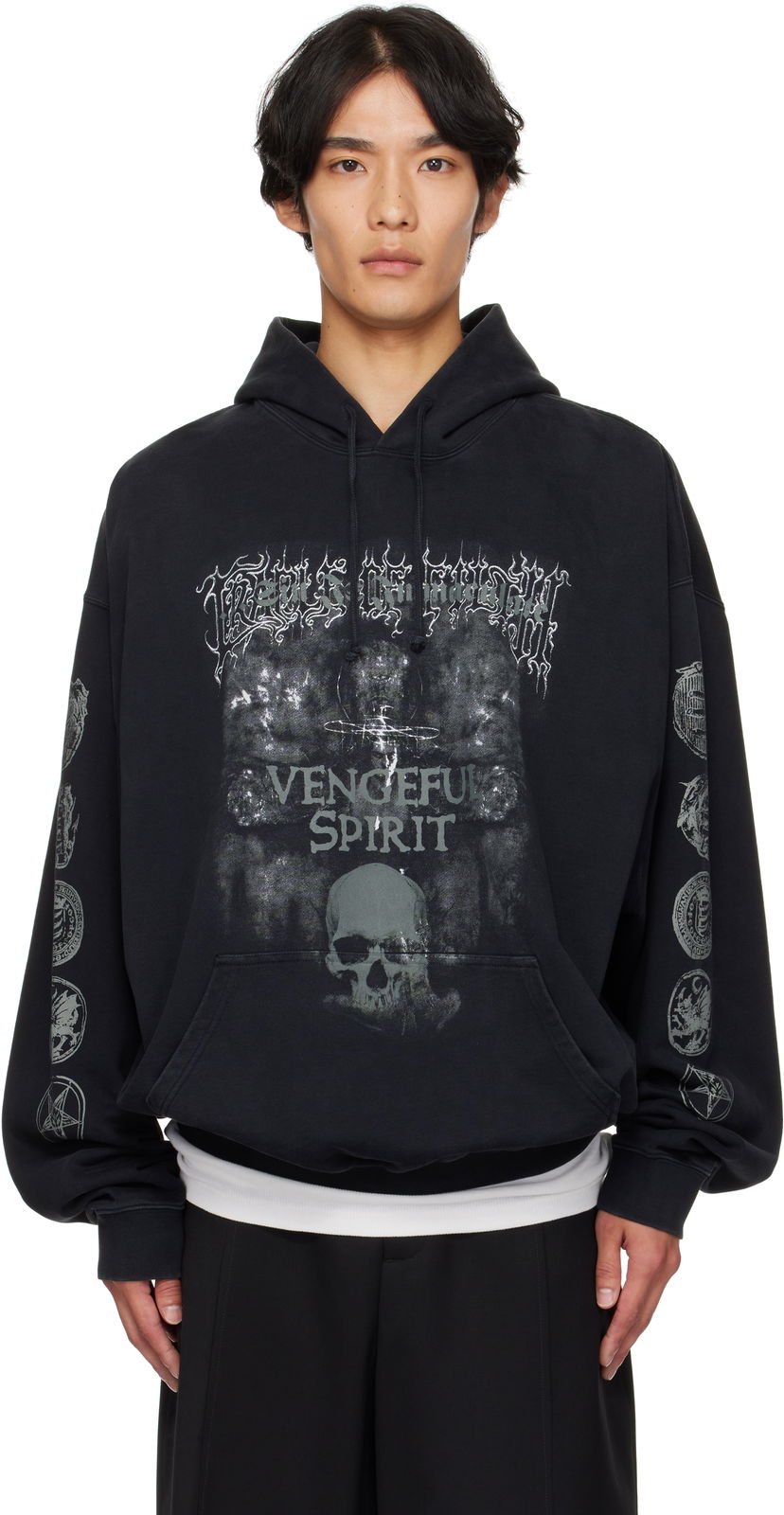 Dukserice VETEMENTS Vetements Cradle of Filth 'Vengeful Spirit' Oversized Hoodie Crna | UCF76HD650M