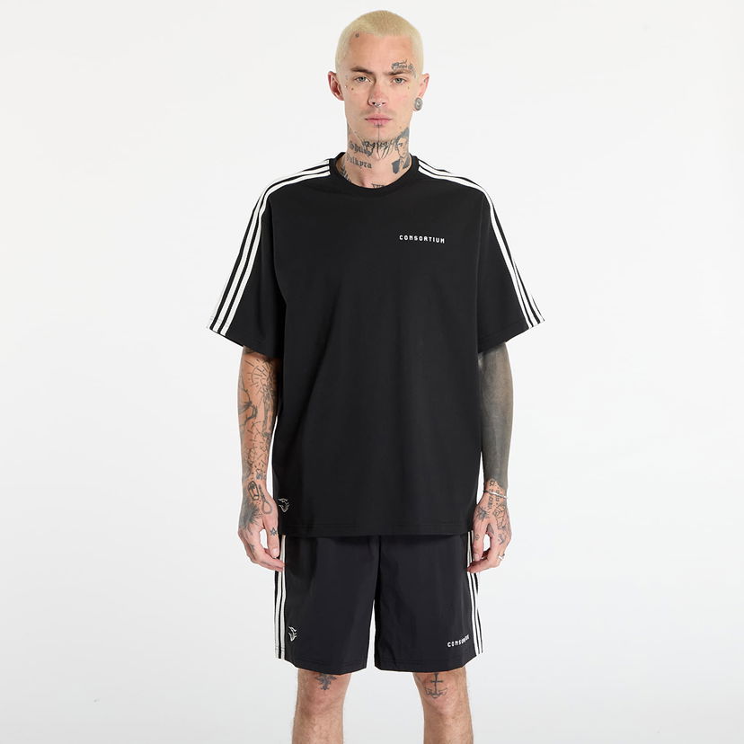 Majica kratkih rukava adidas Originals Kith Consortium Oversized Striped T-Shirt Crna | KF1994