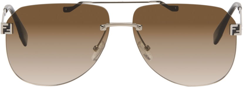Sunčane naočale FENDI Rimless Aviator Gradient 'Fendi' Sky Sunglasses Smeđa | FE40115UM6116F 840126859904