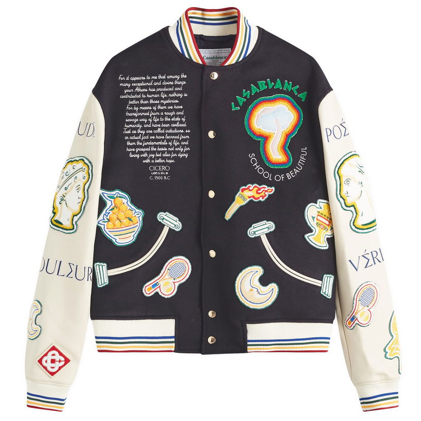 Bomber jakna Casablanca Varsity Jacket Tamnoplava | MF24-OT-131-01