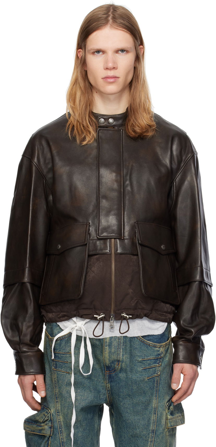 Bomber jakna Andersson Bell Quilted Bomber Leather Jacket Smeđa | awa631m