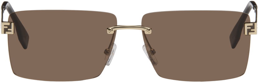 Sunčane naočale FENDI Sky Rectangular Rimless Sunglasses Smeđa | FE40165UM6032E 840126860023