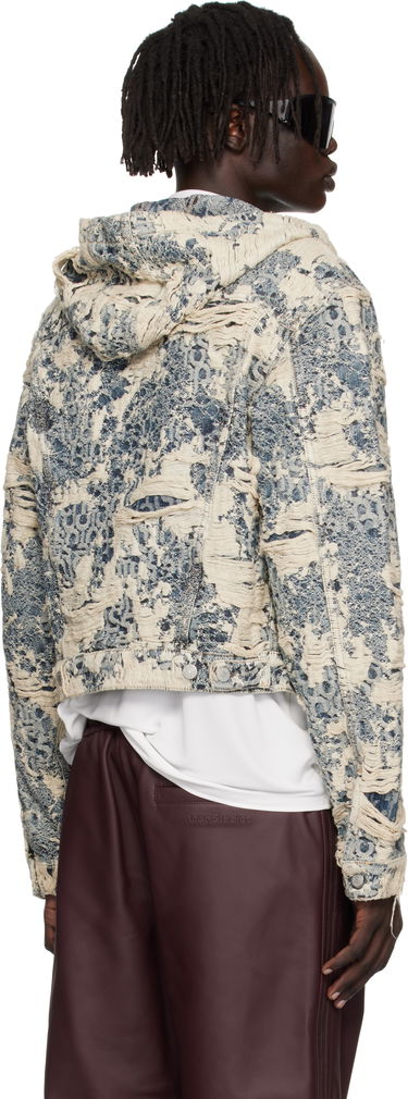 Jakna Acne Studios Acne Studios Hooded Distressed Denim Jacket Plava | C90202-, 3