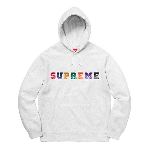 Dukserice Supreme Hooded Sweatshirt With Multicolor Logo Print Siva | SUP-FW19-012