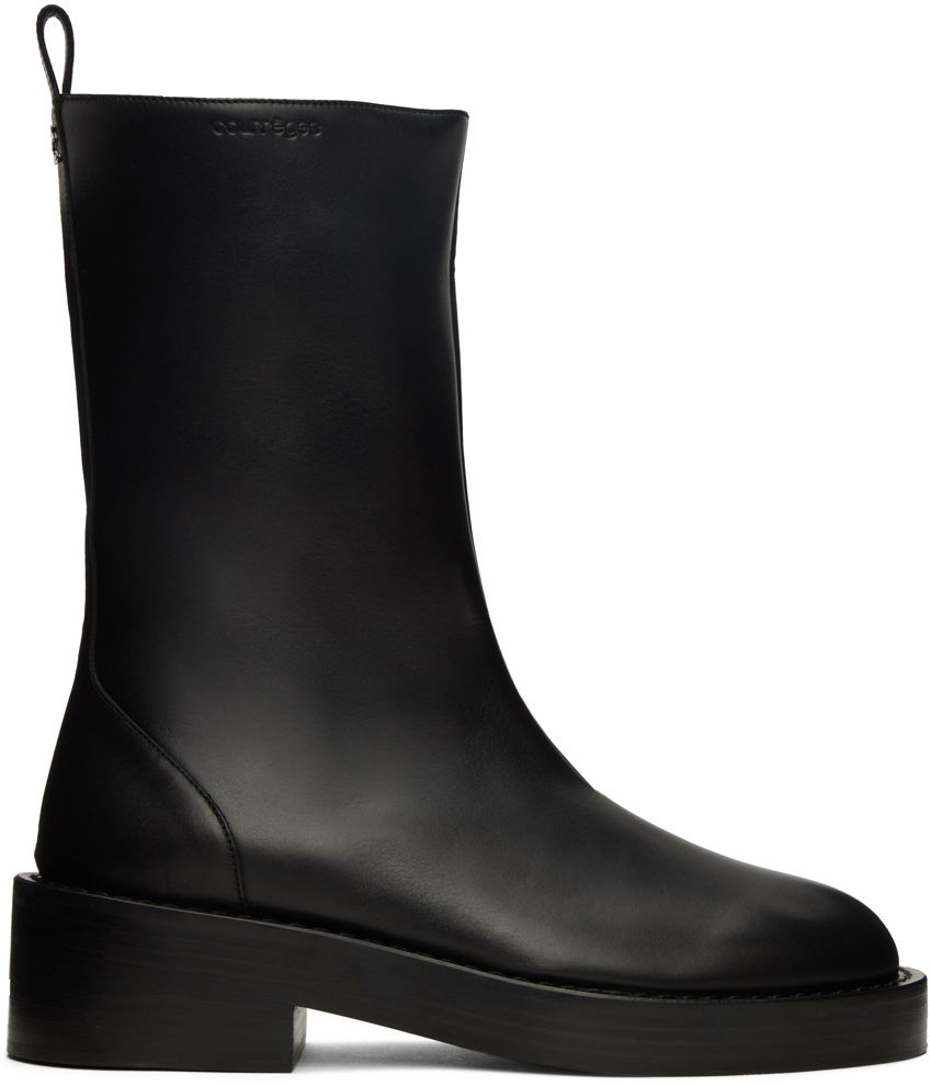 Tenisice i cipele Courrèges Leather Platform Boots Crna | 323SAB012CV0021, 0
