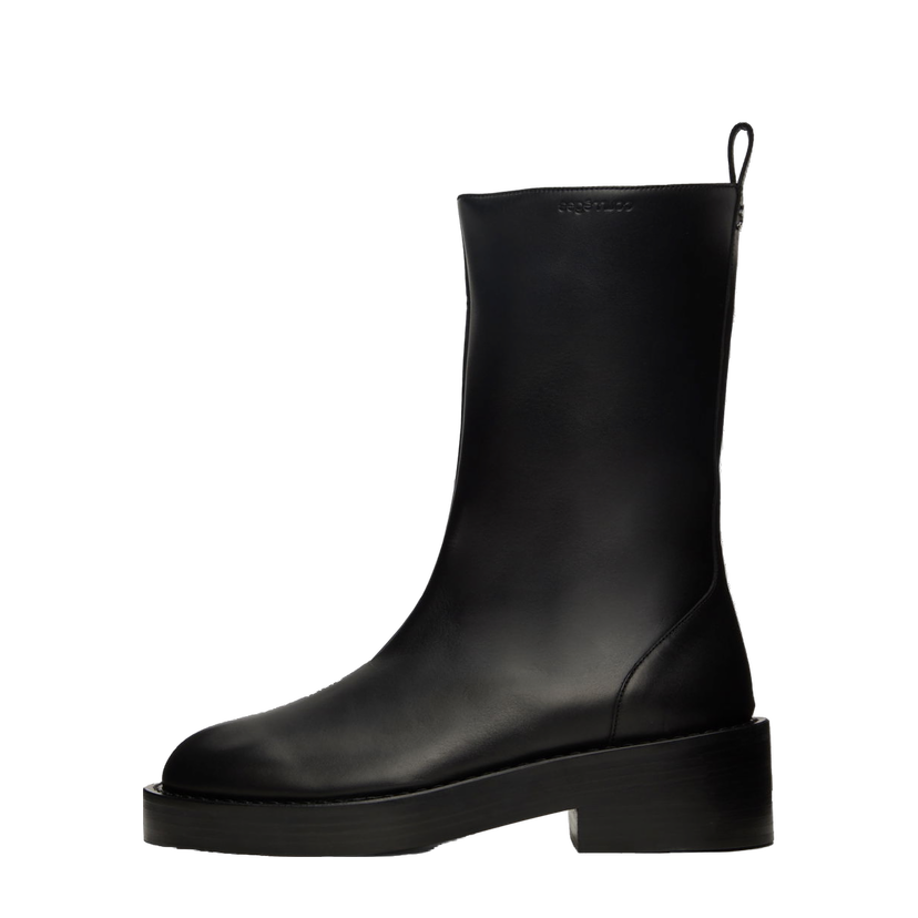 Tenisice i cipele Courrèges Leather Platform Boots Crna | 323SAB012CV0021