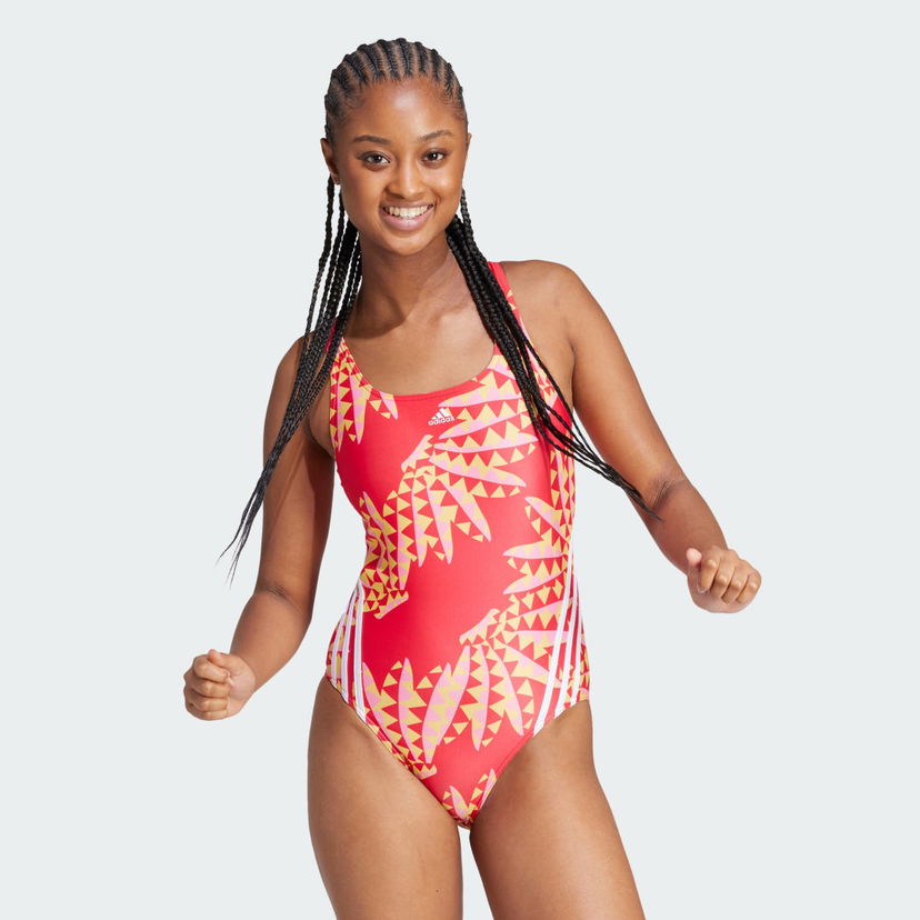 Kupaći kostimi adidas Performance Sportswear FARM Rio 3-Stripes CLX Swimsuit Crvena | IT8584