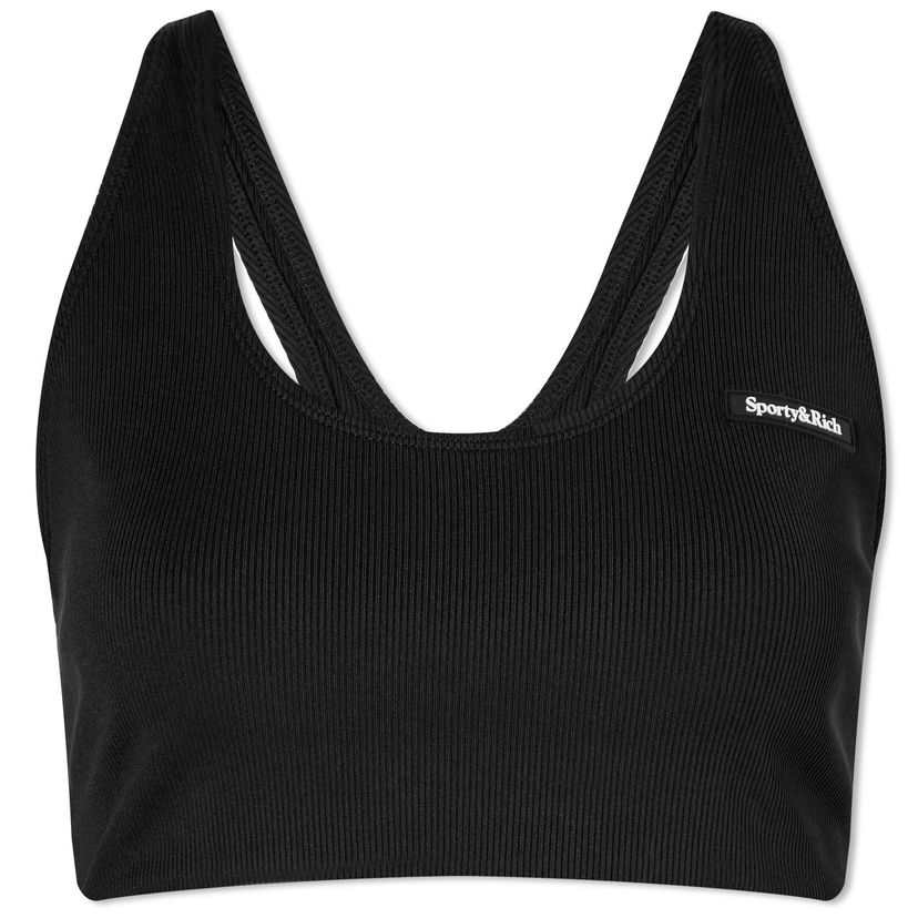 Grudnjak Sporty & Rich Sporty & Rich Serif Rib Bra Crna | BR841BK