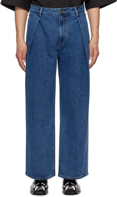 Jeans ADER ERROR ADER error Sig; TRS Tag 02 Pleated Wide-Leg Jeans Plava | BO42FYJE0102BL, 0