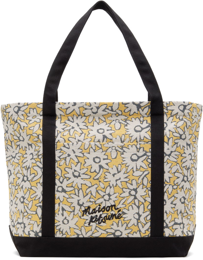 Tote bag MAISON KITSUNÉ Maison Kitsuné Daisy Field Jacquard Tote Bag Žuta | OW05121WB0023