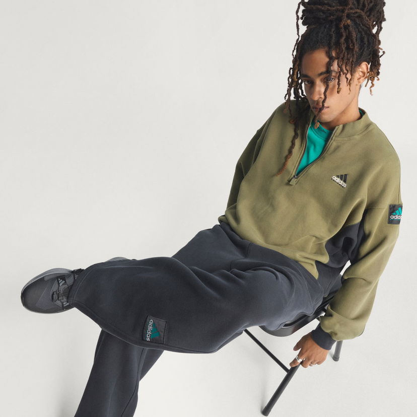 Dukserice adidas Performance Equipment Blocked Half-Zip Pullover Zelena | JX1464