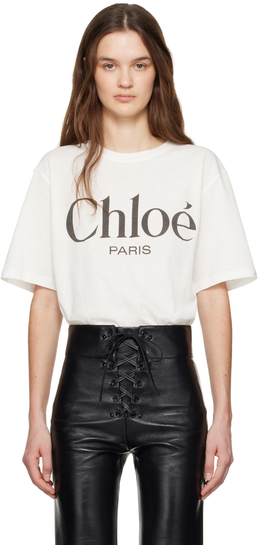 Majica kratkih rukava CHLOÉ Chloé Oversized Logo T-Shirt Bijela | CH25SJH20191