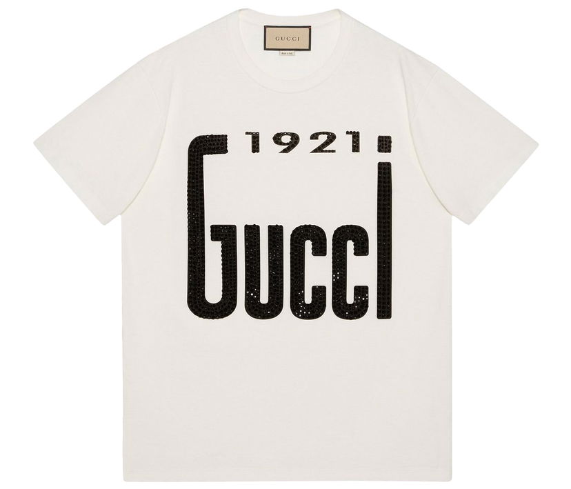 Majica kratkih rukava Gucci 1921 Crytsal T-shirt White Bijela | 615044XJDZT