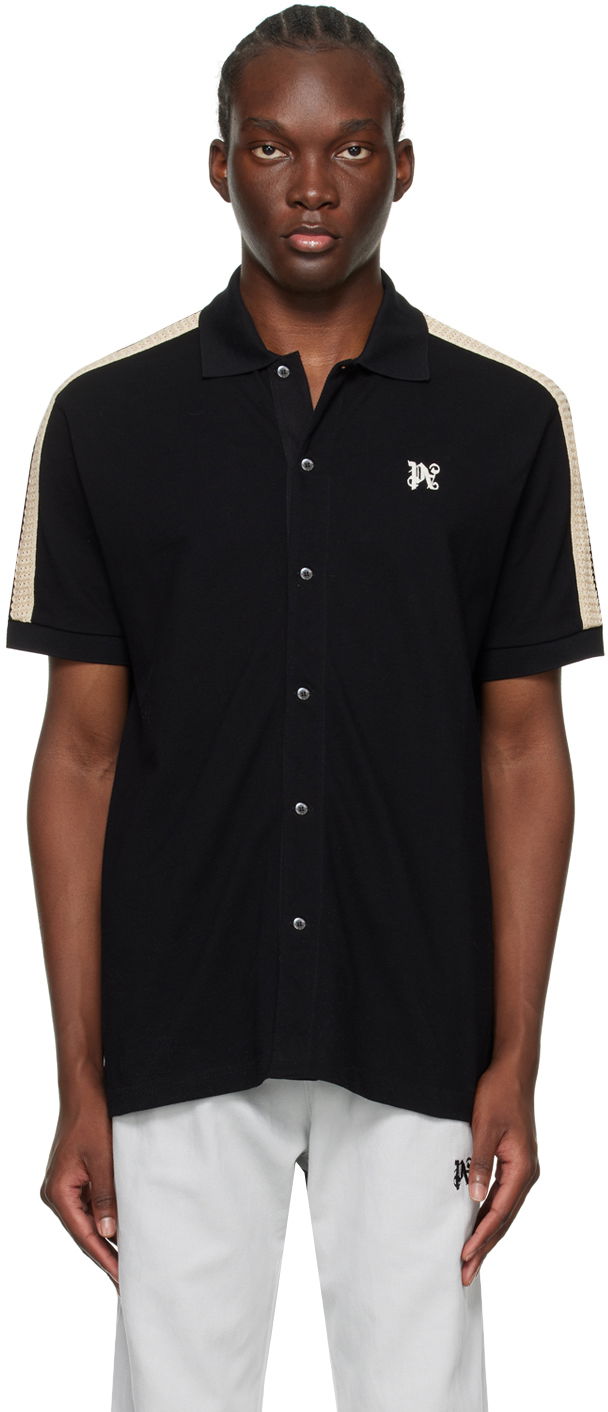 Polo majica Palm Angels Monogram Track Polo Tee Crna | PMBD069R24FAB0011003