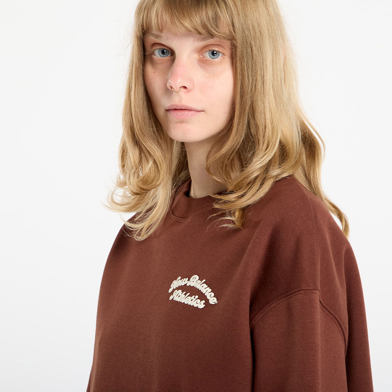 Dukserice New Balance Athletics Crewneck Sweatshirt Smeđa | NBWT53516ROK, 1