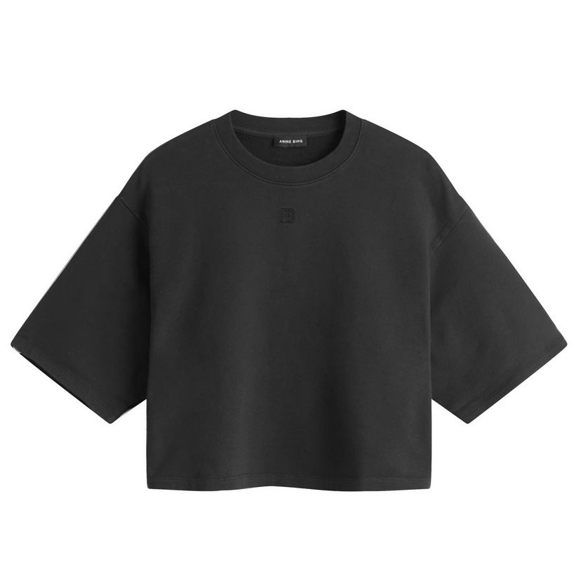 Crop top Anine Bing Anine Bing Myers Cropped T-Shirt, Size Large Crna | A-08-11442-BLK41