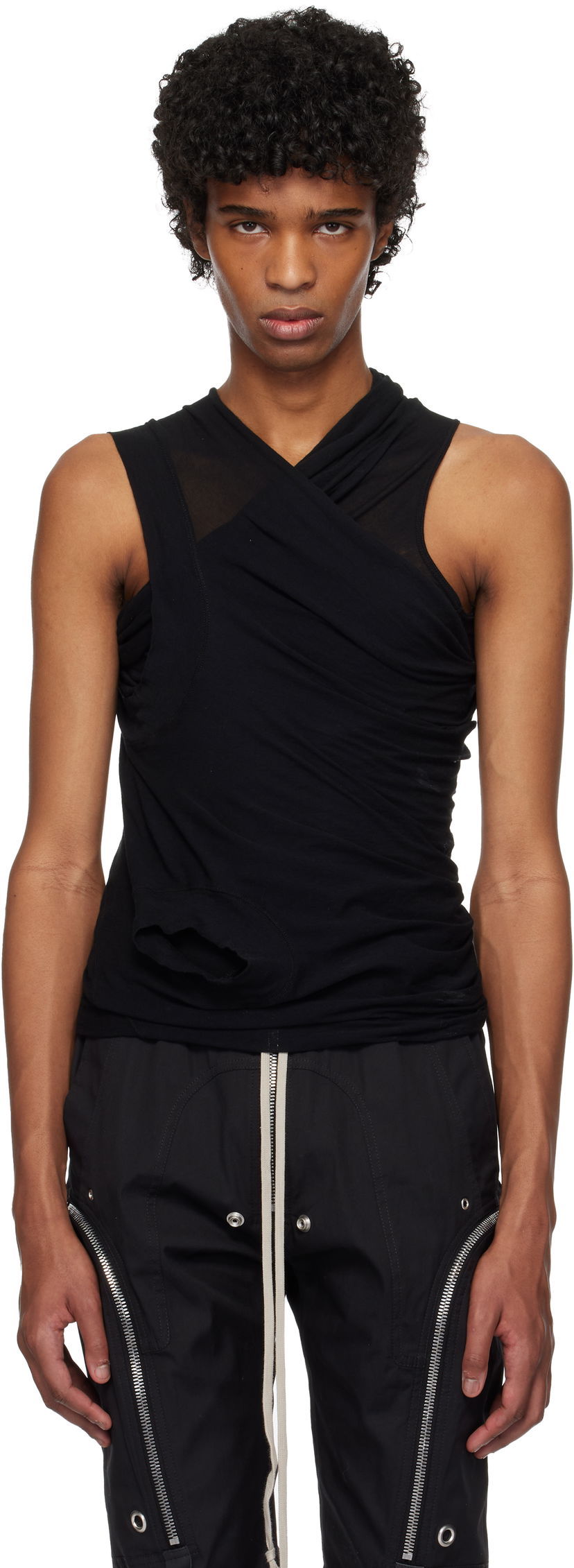 Majica bez rukava Rick Owens Rick Owens Hollywood Banana Sleeveless Top Crna | RU01E5100 UC