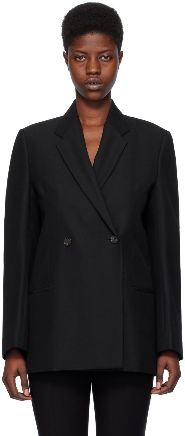 Jakna TOTEME TOTEME Double-Breasted Blazer Crna | 233-3002-246