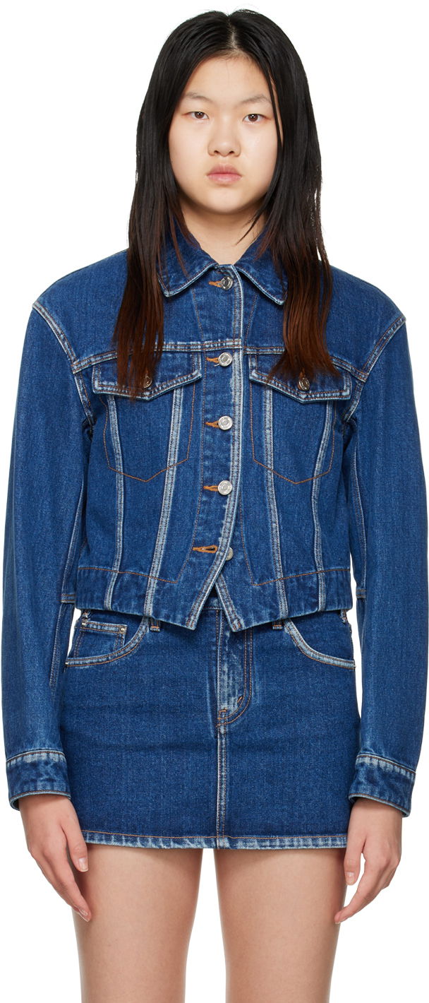 Jakna We11done We11done V-Line Denim Jacket Plava | WD-DJ3-22-330-W-BL