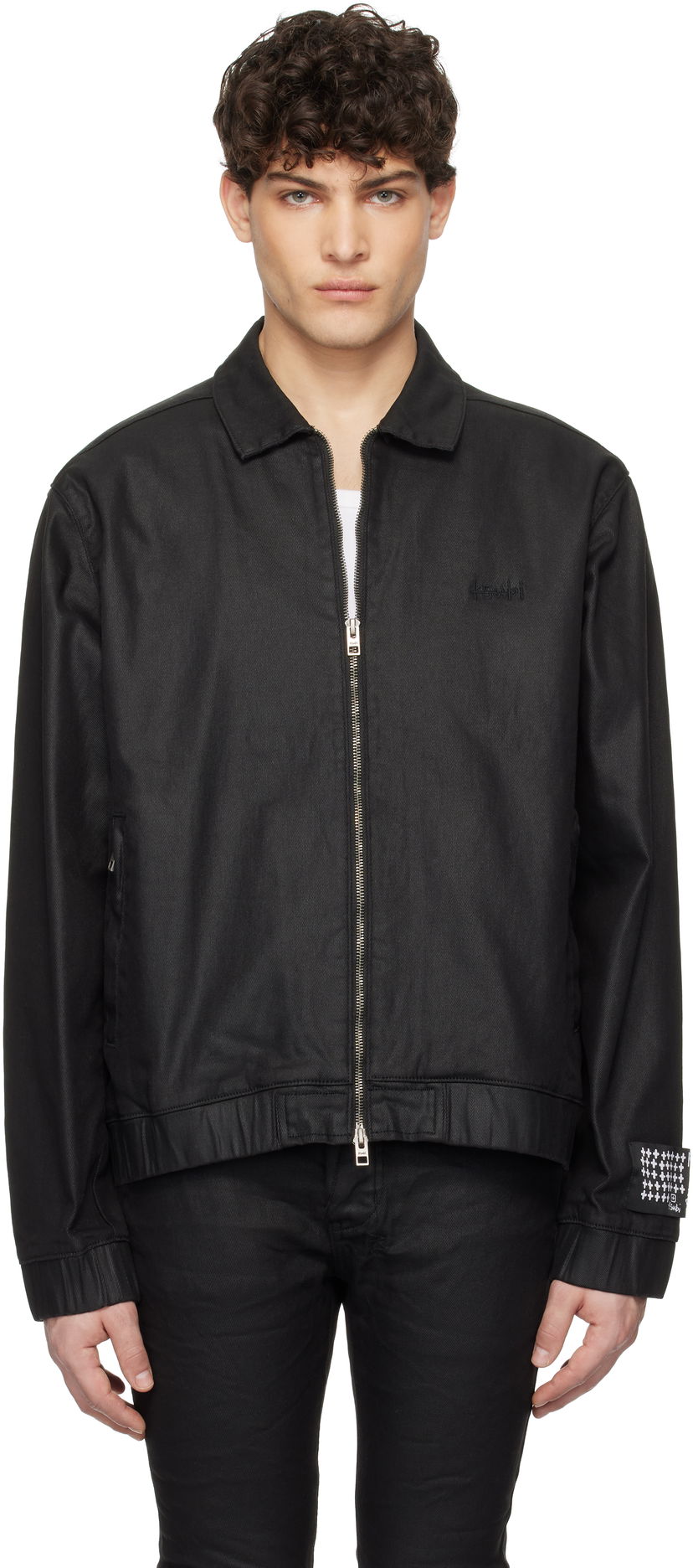Bomber jakna Ksubi Ksubi Raider Harrington Waxed Denim Jacket Crna | MPS25JK010