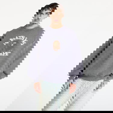 Dukserice BAPE Garment Dye College Relaxed Fit Crewneck Sweatshirt Siva | 001SWL801308MCHA, 0