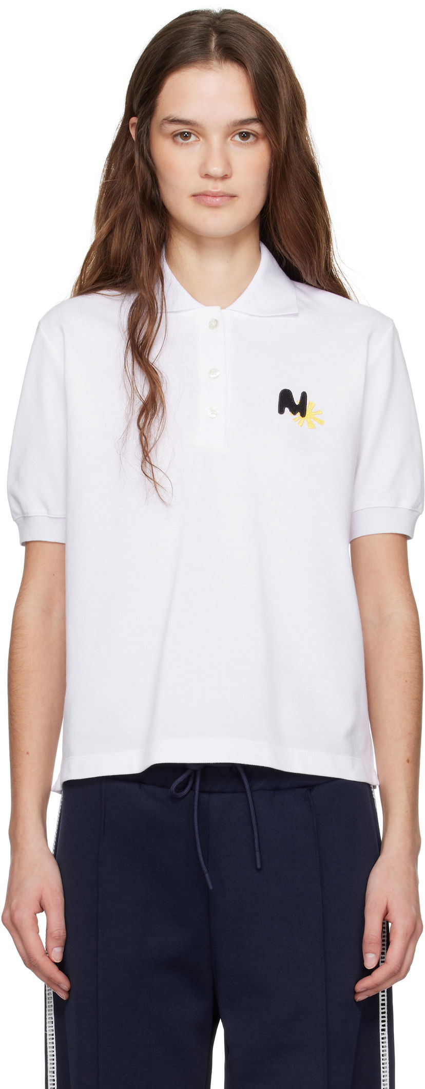 Polo majica MSGM MSGM Logo Patch Polo Bijela | 3841MDM80 257137