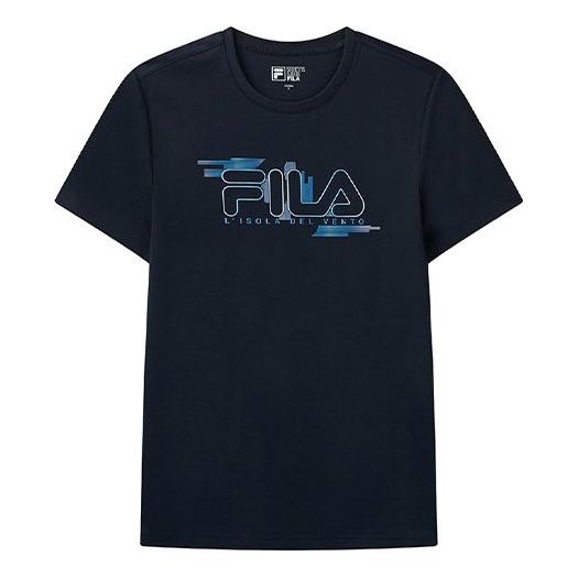 Majica kratkih rukava FILA Loose Knit Graphic Short Sleeve T-Shirt Tamnoplava | F11M122102F-NV