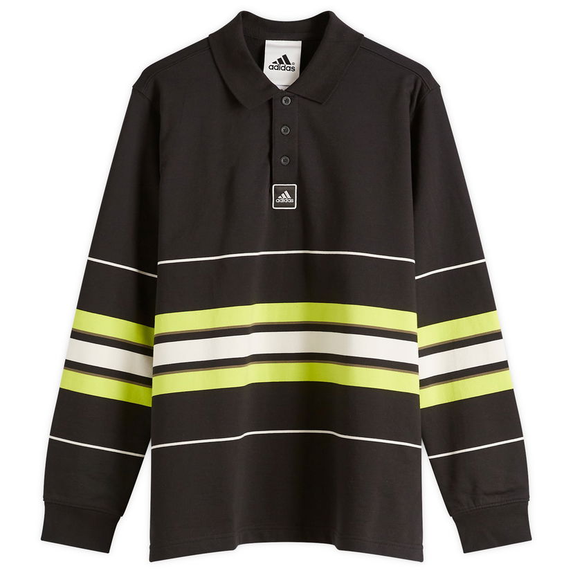 Polo majica adidas Originals Striped Long Sleeve Polo Crna | JD5391