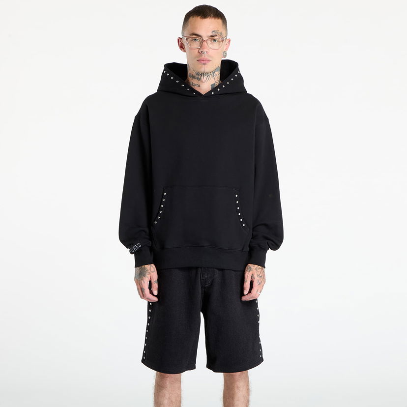 Dukserice Pleasures PLEASURES Daft Club Lucky Studded Hoodie Crna | P25DP004-BLACK