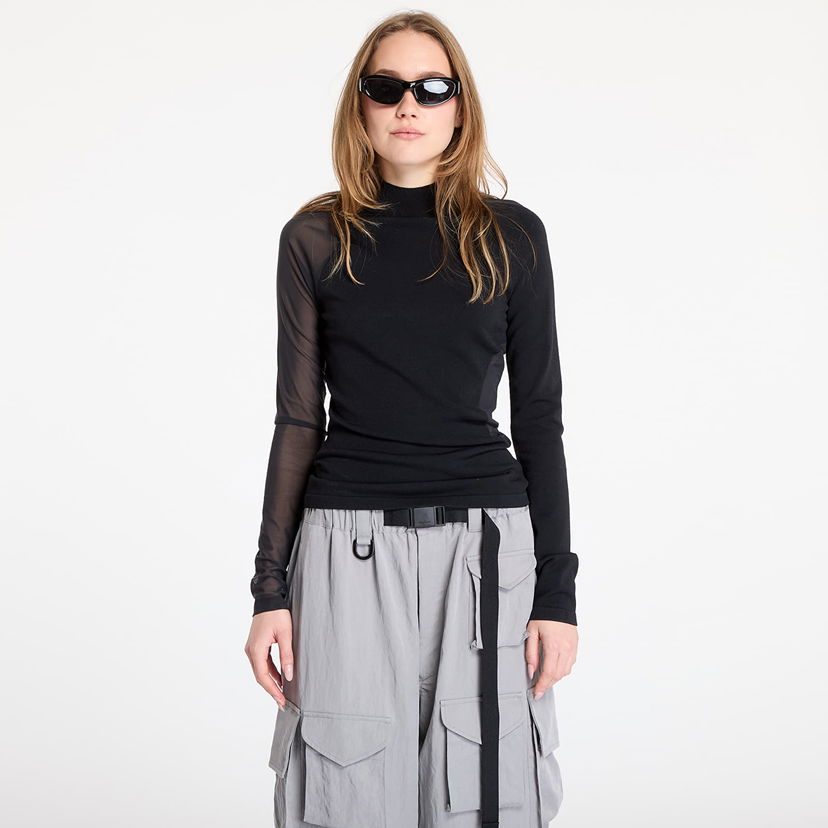Košulja Y-3 Black Long Sleeve Top With Mesh Crna | IW7489