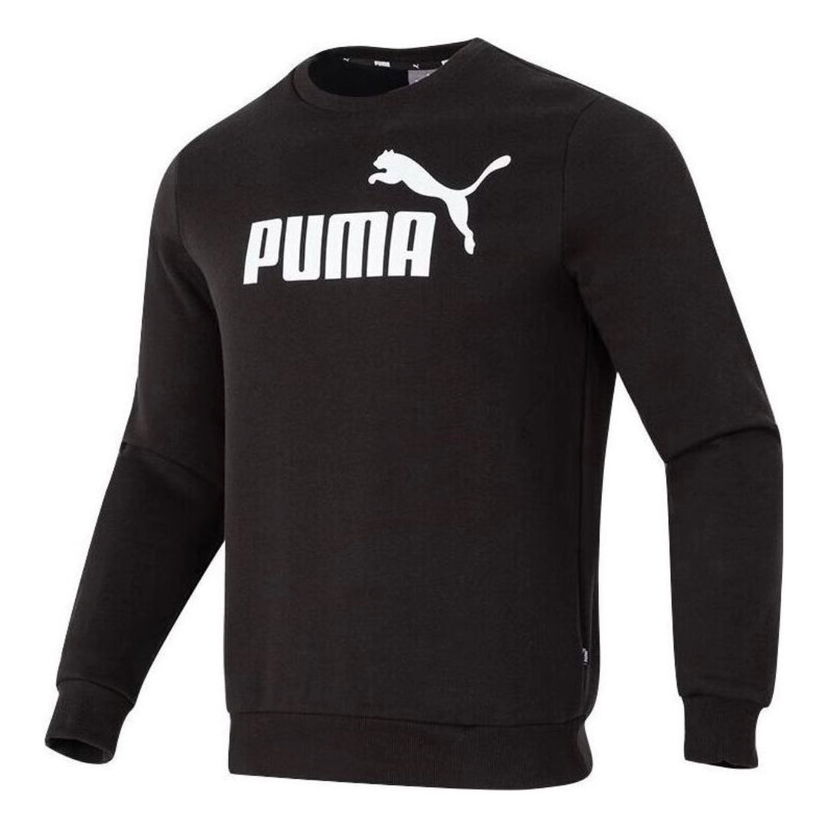 Džemper Puma Letter Print Fleece Pullover Sweatshirt Crna | 682722-01