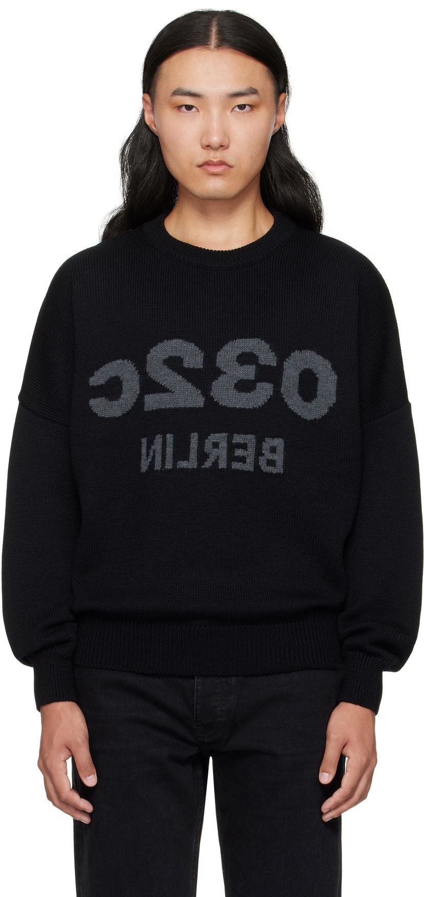 Džemper 032C 032c Selfie Knit Sweater Crna | F25-URK-1511-000