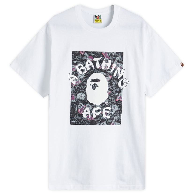 Majica kratkih rukava BAPE Japanese Tattoo Camo College T-Shirt Bijela | 001TEK801027M-WH2