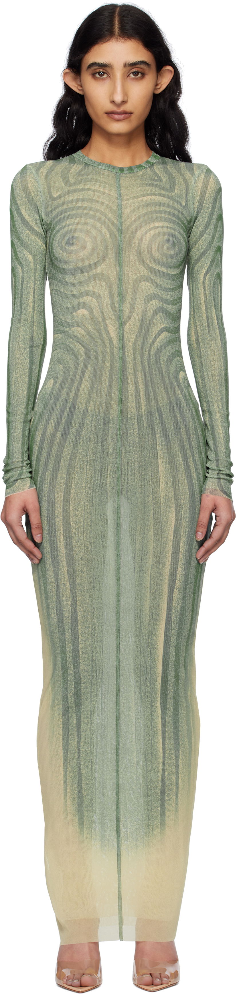 Haljina Jean Paul Gaultier Jean Paul Gaultier 'The Long Spirale' Maxi Dress Zelena | 25/34-F-RO390-T587-0351