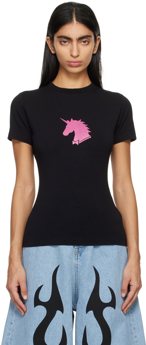 Majica kratkih rukava VETEMENTS Unicorn T-Shirt Crna | WE64TR350B