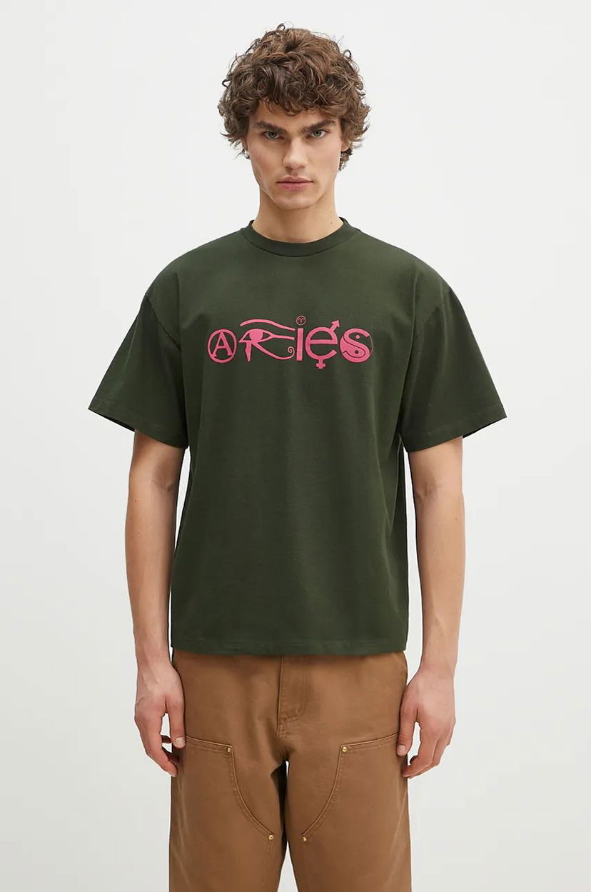Majica kratkih rukava Aries Coexist Print T-shirt Zelena | AR6001302