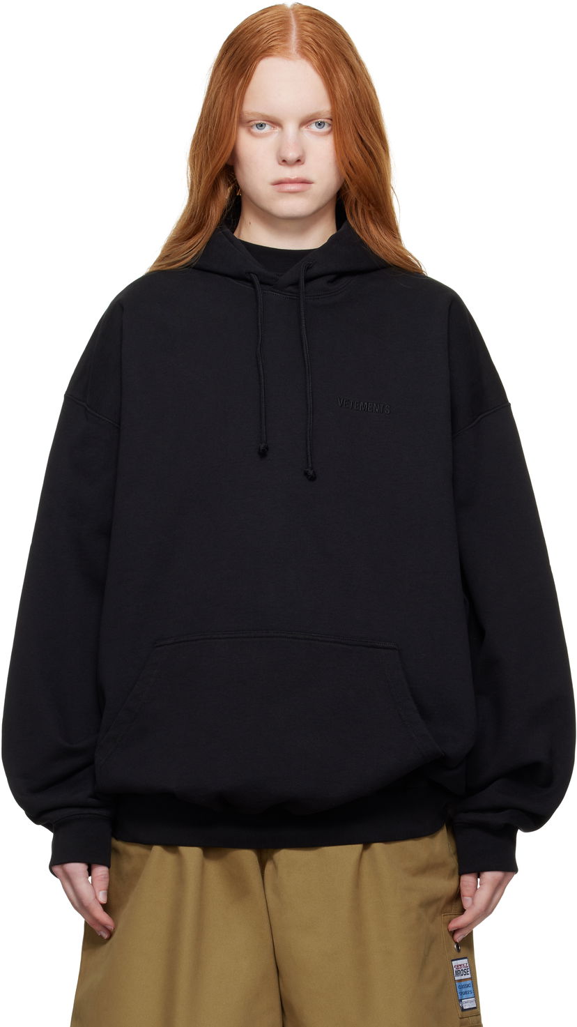 Dukserice VETEMENTS Vetements Logo Oversized Hoodie Crna | UH76HD100B