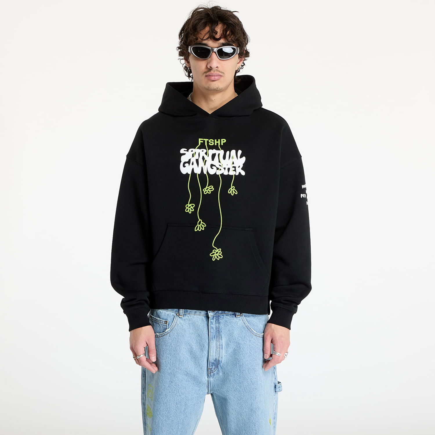 Dukserice Footshop Black Spiritual Gangster Print Hoodie Crna | FTSHP_390, 0