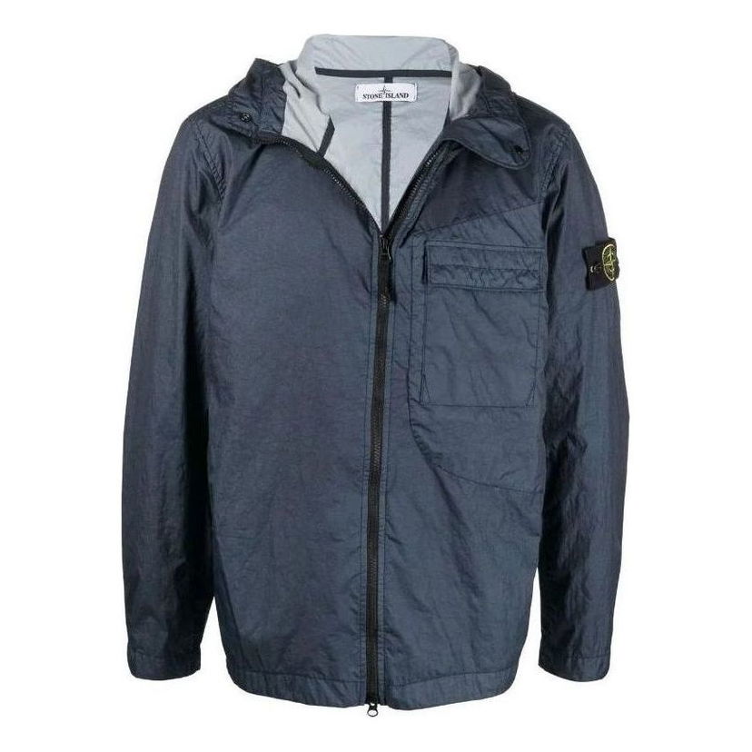 Parka Stone Island Hooded Zip-Up Jacket Plava | 761540223-V0024